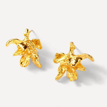 Flower Candlelit - Golden Silver Earrings