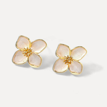 Clematis Spring Earrings - White Flower