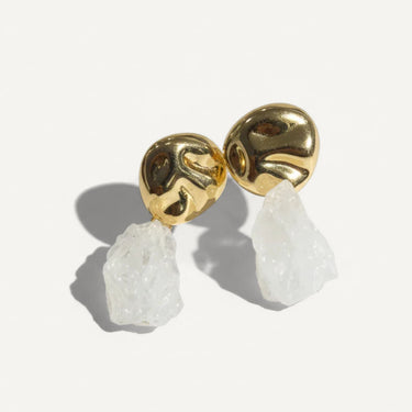 Frost Drop - Natural quartz earring