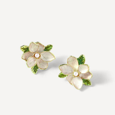 Pearly Jasmine Earrings - Flower with Pearls