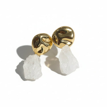 Frost Drop - Natural quartz earring