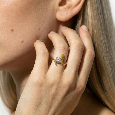 Crowned Snake - Antique inspired ring
