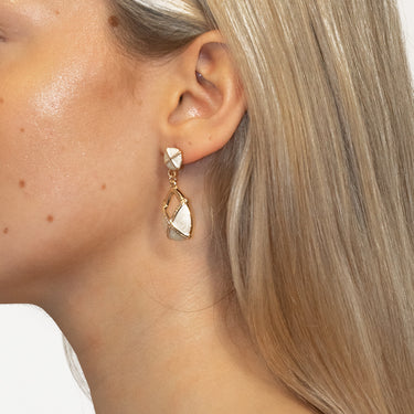 Ivory Drop - Vintage-inspired Earrings - White