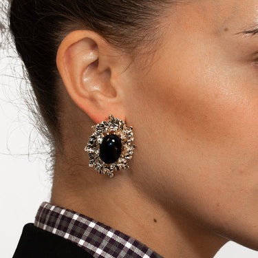 Black Baroque - Vintage-inspired Earrings