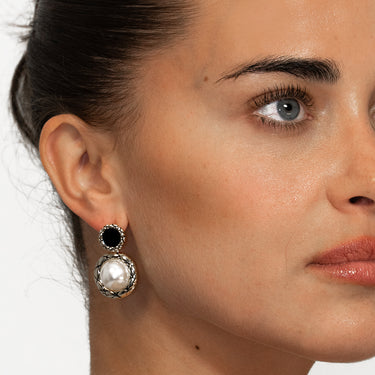 Midnight fallen - monochrome earrings