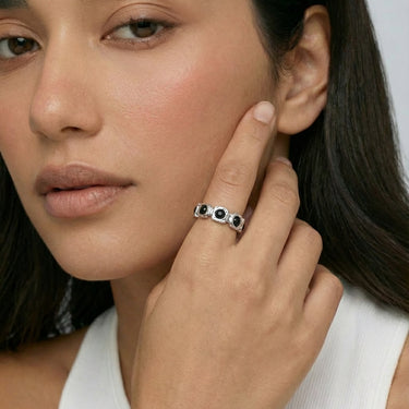 Mosaic Ring - Onyx Silver