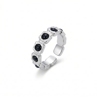 Mosaic Ring - Onyx Silver