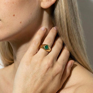 Verdant Signet Ring - Peacock Ore