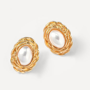 Vining Pearl - Golden Vintage-inspired Earrings