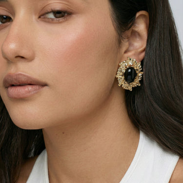 Black Baroque - Vintage-inspired Earrings