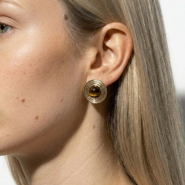 Contour - Tiger's Eye Stone Earring