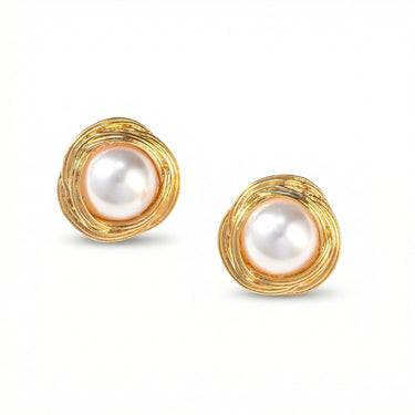 Full Moon - Golden Pearl Earrings