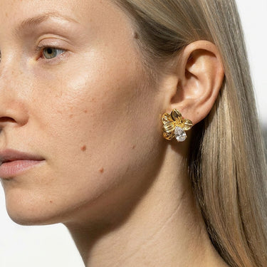 Jasmine - Golden Flower Earrings