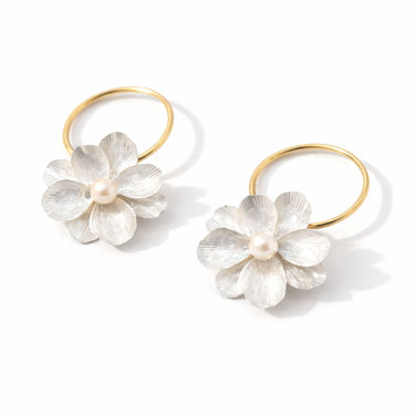 Aurelia - Silver Flower Earrings